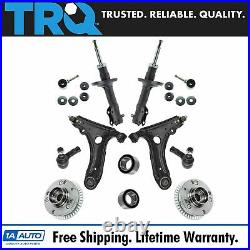 TRQ 12 Piece Steering Suspension Kit Control Arms Struts Tie Rods Wheel Bearings