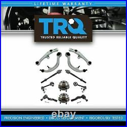 TRQ 12 pc Steering Suspension Kit Control Arms Wheel Bearings Tie Rods End Link