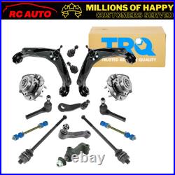 TRQ 15pc Steering Suspension Kit Control Arm Tie Rod Ball Joint Sway Link Hub