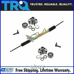 TRQ 5pc Steering Kit Rack & Pinion Assembly Outer Tie Rods Sway Bar End Links