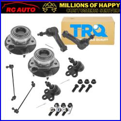 TRQ 8 pc Steering & Suspension Kit Wheel Hub & Bearings Tie Rods Ball Joints New