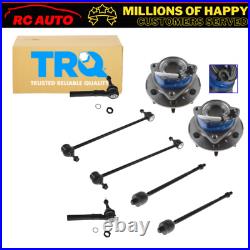 TRQ Wheel Bearing Hub Tie Rod Sway Bar Link Kit of 8 for Buick Chevy Pontiac