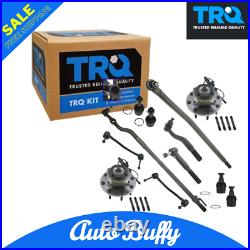 TRQ Wheel Bearing Tie Rod Drag Link Ball Joint Steering Suspension Kit 12pc New