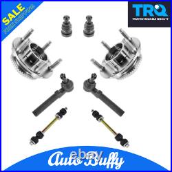 TRQ Wheel Hub Assembly Ball joint Sway Bar Link Tie Rod Front Kit Fits Mustang