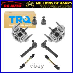 TRQ Wheel Hub Assembly Ball joint Sway Bar Link Tie Rod Front Kit for Mustang