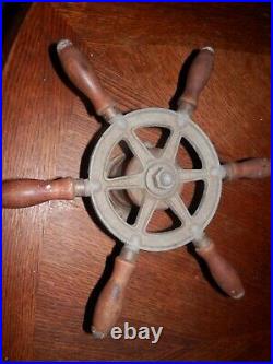 Vintage Boat Steering Wheel, Displayed in Daytona Beach Bar, 12.5 Wide
